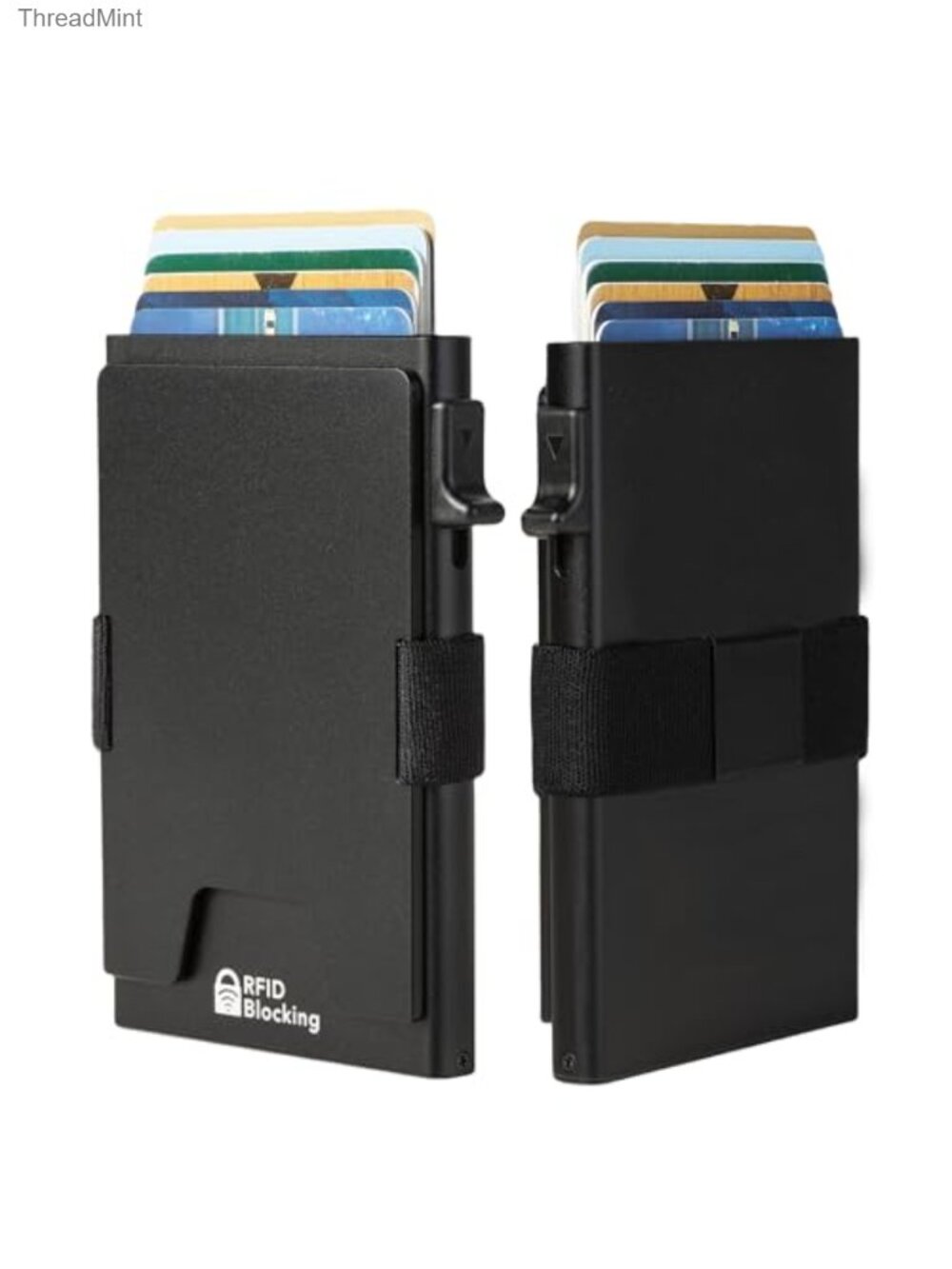 Minimalist Mens RFID Blocking Slim Pop Up Aluminum Card Holder Wallet
